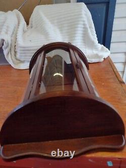 VINTAGE WOOD/GLASS OVAL SHAPE DISPLAY CASE With2 SHELVES