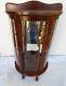 Vnt Concave Glass Wood Mirror Curio Cabinet Table Footed Display Case Doll Vase