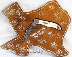 VTG 1977 CASE XX 4165-SSP TEXAS SPECIAL POCKET KNIFE with Wood Display