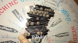 VTG Antique Boye Rotary Needles Shuttles & Bobbins Store Display Case Wood Tubes
