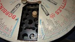 VTG Antique Boye Rotary Needles Shuttles & Bobbins Store Display Case Wood Tubes