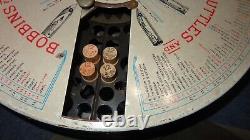 VTG Antique Boye Rotary Needles Shuttles & Bobbins Store Display Case Wood Tubes