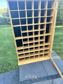VTG Collectibles Keepsakes Wood 56 Slots Display Curio Case Glass Door 29x18x3