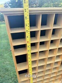 VTG Collectibles Keepsakes Wood 56 Slots Display Curio Case Glass Door 29x18x3