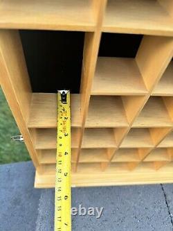 VTG Collectibles Keepsakes Wood 56 Slots Display Curio Case Glass Door 29x18x3