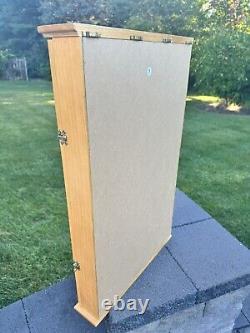 VTG Collectibles Keepsakes Wood 56 Slots Display Curio Case Glass Door 29x18x3