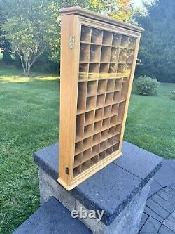 VTG Collectibles Keepsakes Wood 56 Slots Display Curio Case Glass Door 29x18x3