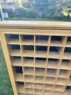 VTG Collectibles Keepsakes Wood 56 Slots Display Curio Case Glass Door 29x18x3