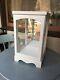 Vtg Doll Figurine Display Case Cabinet Holder White Wood Glass American Girl Ag