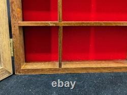 VTG Enesco My Collection Wood Wall Display Case Glass Door Hanging Curio Cabinet
