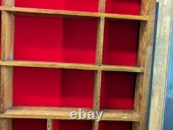 VTG Enesco My Collection Wood Wall Display Case Glass Door Hanging Curio Cabinet