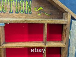 VTG Enesco My Collection Wood Wall Display Case Glass Door Hanging Curio Cabinet