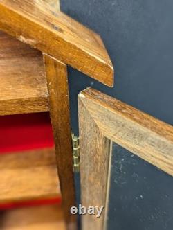 VTG Enesco My Collection Wood Wall Display Case Glass Door Hanging Curio Cabinet