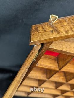 VTG Enesco My Collection Wood Wall Display Case Glass Door Hanging Curio Cabinet