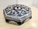 Vtg Mother Of Pearl Jewelry Box Peacock Decor Jewelry Case Signed Rare Divided