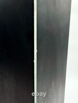 VTG Octagonal Glass Curio Display Case Mirrored Interior Oak Finish Cabinet 17