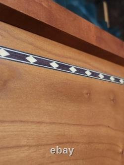 VTG RARE? Levenger? Inlaid Wood Box Glass Pen Holder Display Case EXCELLENT