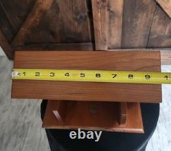 VTG RARE? Levenger? Inlaid Wood Box Glass Pen Holder Display Case EXCELLENT