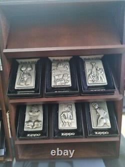 VTG ZIPPO WOOD COLLECTION DISPLAY CABINET CASE BOX HOLDER Spirit of St. Louis