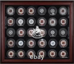 Vancouver Canucks 30-Puck Mahogany Display Case