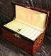 Venlo Triple Burlwood 100 Pen Trunk Display Storage Case Oak Maple Ash Wood