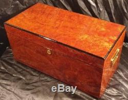 Venlo Triple Burlwood 100 Pen Trunk Display Storage Case Oak Maple Ash Wood