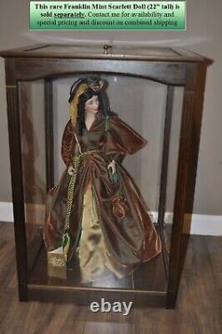 Very Rare Franklin Mint Large Display Case Only for 22+ Doll -Wood & Plexiglass