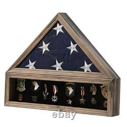 Veteran Burial Flag Display Case American Flag Solid Wood Rustic-Solid Wood
