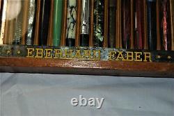 Vintage 12 pen Eberhard Faber ink pen display case -Selling the CASE ONLY