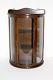 Vintage 18 High Oak Curved Glass Curio Cabinet Display Case For Table Or Hang