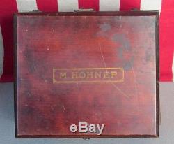 Vintage 1920s M. Hohner Harmonica Antique Wood Store Display Box Expanding Case