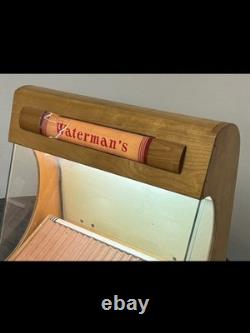 Vintage 1940s Waterman Ideal Fountain Pen Store Countertop Oak Wood Display Case