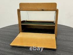 Vintage 1950s Sheaffers Fountain Pen Store Countertop Oak Wood Display Case