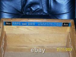 Vintage Ace Taps & Dies Henry Hanson Hardware Store Wood Display Case 1950's