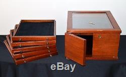 Vintage Antique Jewelers Wood Display Case Cabinet 6 drawer Pins Medals Badges