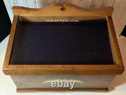 Vintage Antique Revere Pewter Jewelry Wood 7 Drawer Display Case Only Storage