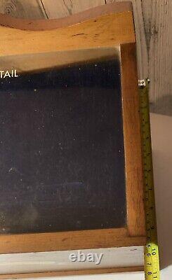 Vintage Antique Revere Pewter Jewelry Wood 7 Drawer Display Case Only Storage