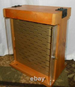 Vintage BROWNING LARGE Countertop REVOLVING KNIFE Display Wood Case WithLOCKS NICE