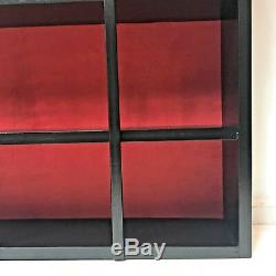 Vintage Black and Red Gothic Display Wood Wall Shelf Case Shadow Box 26x24x5.5