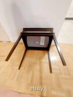 Vintage Bombay Company Display shadow Box End Table Wood Glass Curio Case