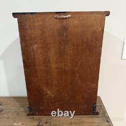 Vintage Bow Front Wall Curio Display Cabinet Bowed Glass Miniature Case Wood