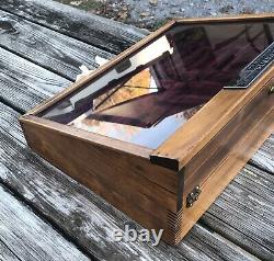 Vintage Buck Knife Display Case Famous For Holding An Edge Wooden Table Model