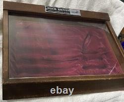 Vintage Buck Knives Dovetailed Wood Case Advertising Salesman Store Display
