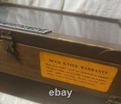 Vintage Buck Knives Dovetailed Wood Case Advertising Salesman Store Display