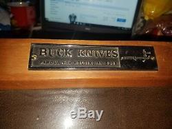 Vintage Buck Knives Wood Glass Display Case Buck Knife Holder