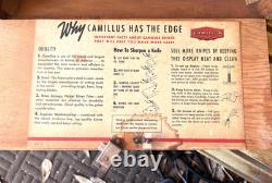 Vintage Camillus Pocket Knife Glass & Wood Counter Store Display Case! No Key