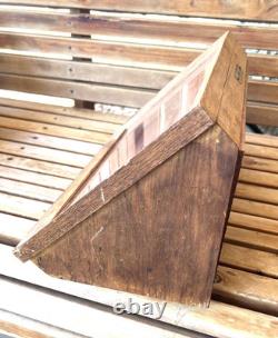 Vintage Camillus Pocket Knife Glass & Wood Counter Store Display Case! No Key