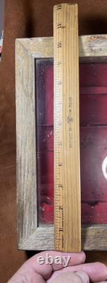 Vintage Camillus Pocket Knife Glass & Wood Counter Store Display Case! No Key