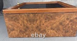 Vintage Cristom Ltd 21 Smoking Pipe Burl Wood Display Cabinet Made In Italy