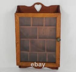 Vintage Curio Cabinet Display Case Knick Knack Shelf Mahogany Country Primitive